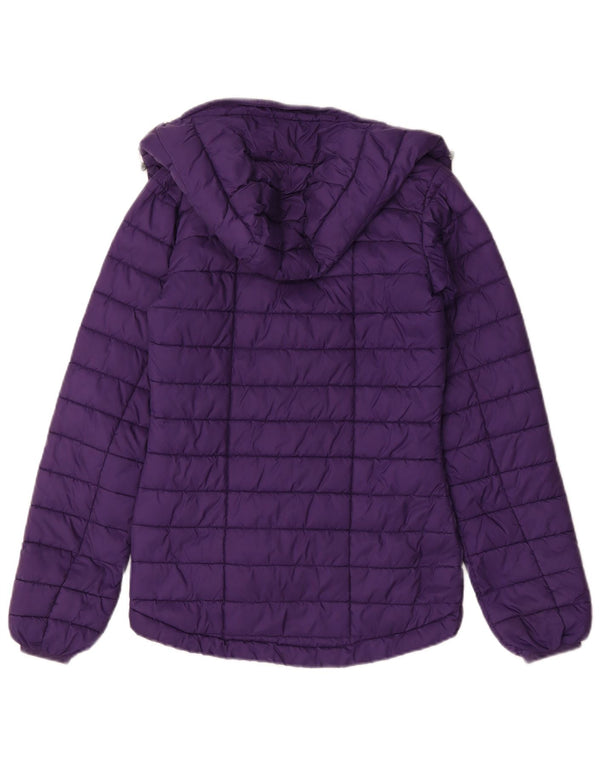 Rab Womens Hooded Padded Jacket UK 8 Small Purple Polyamide