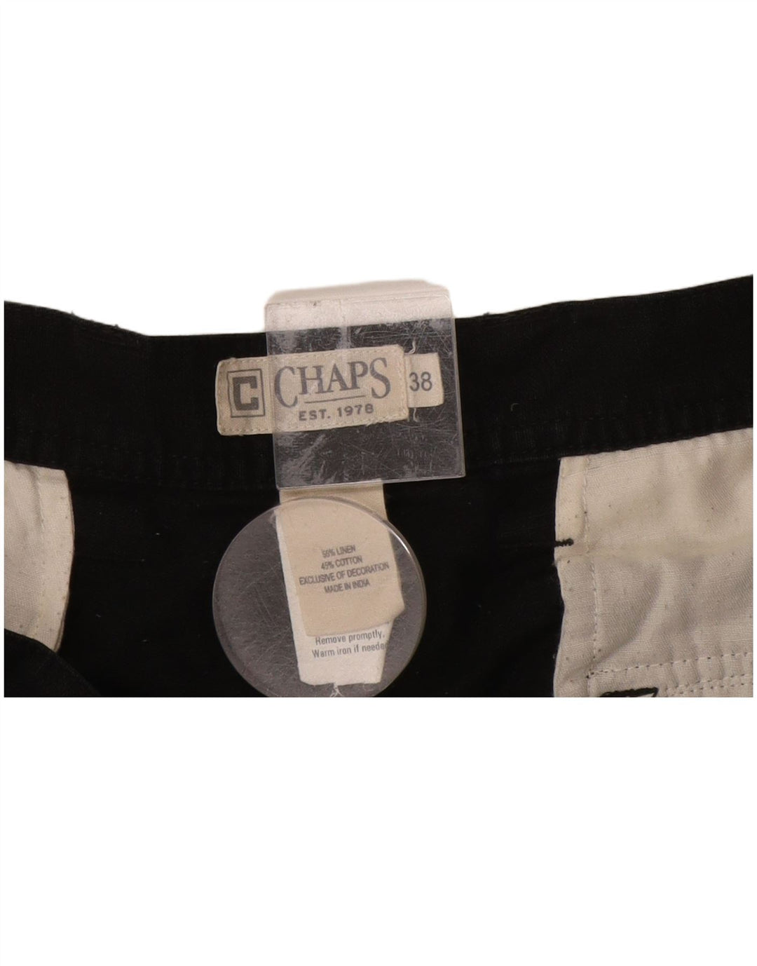 CHAPS Mens Cargo Shorts W38 XL Black Linen