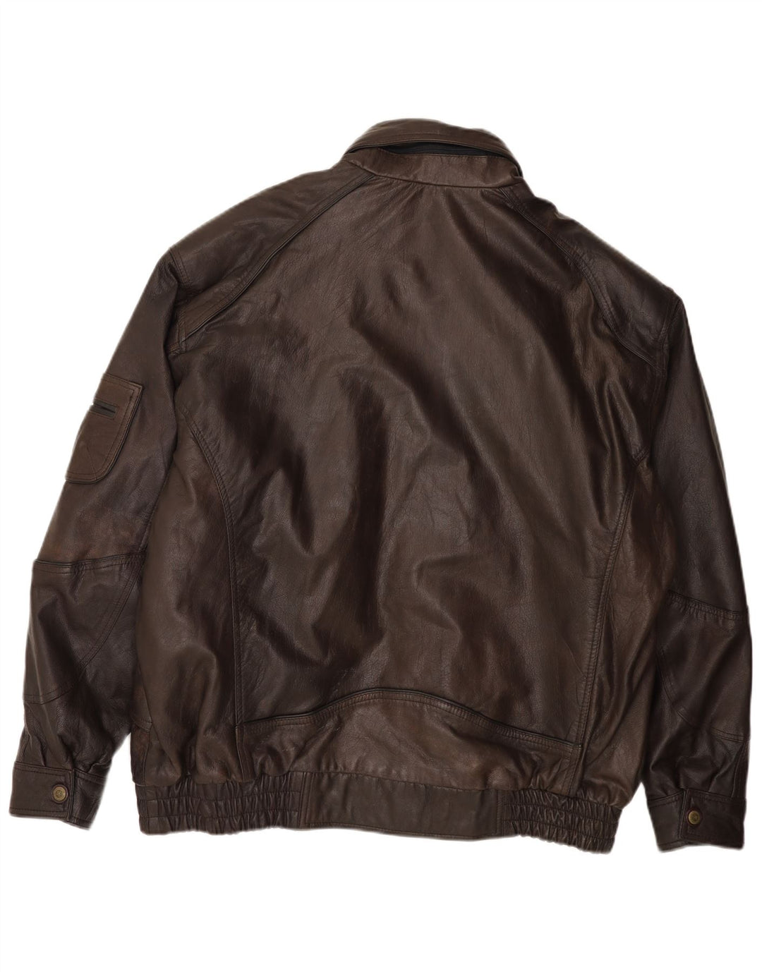 MILAN Mens Leather Jacket UK 44 2XL Brown Leather