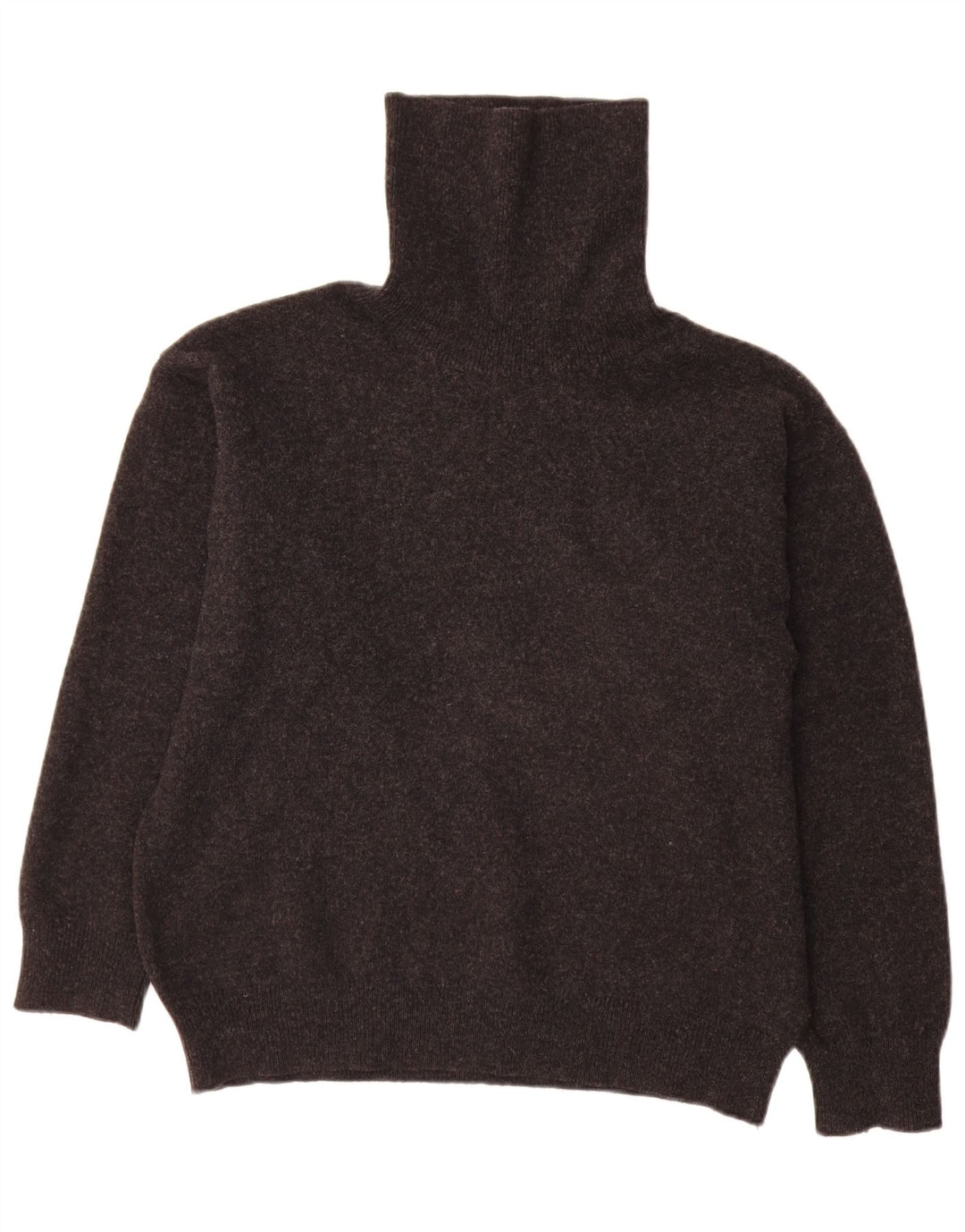 QUILL'S WOOLEN MARKET Mens Roll Neck Jumper Sweater Large Grey Lambswool