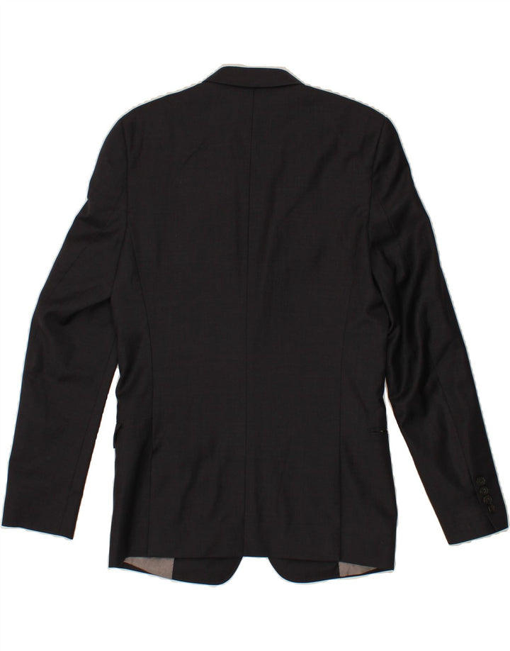 CHROM Mens 2 Button 2 Piece Suit UK 38 Medium W32 L30 Black