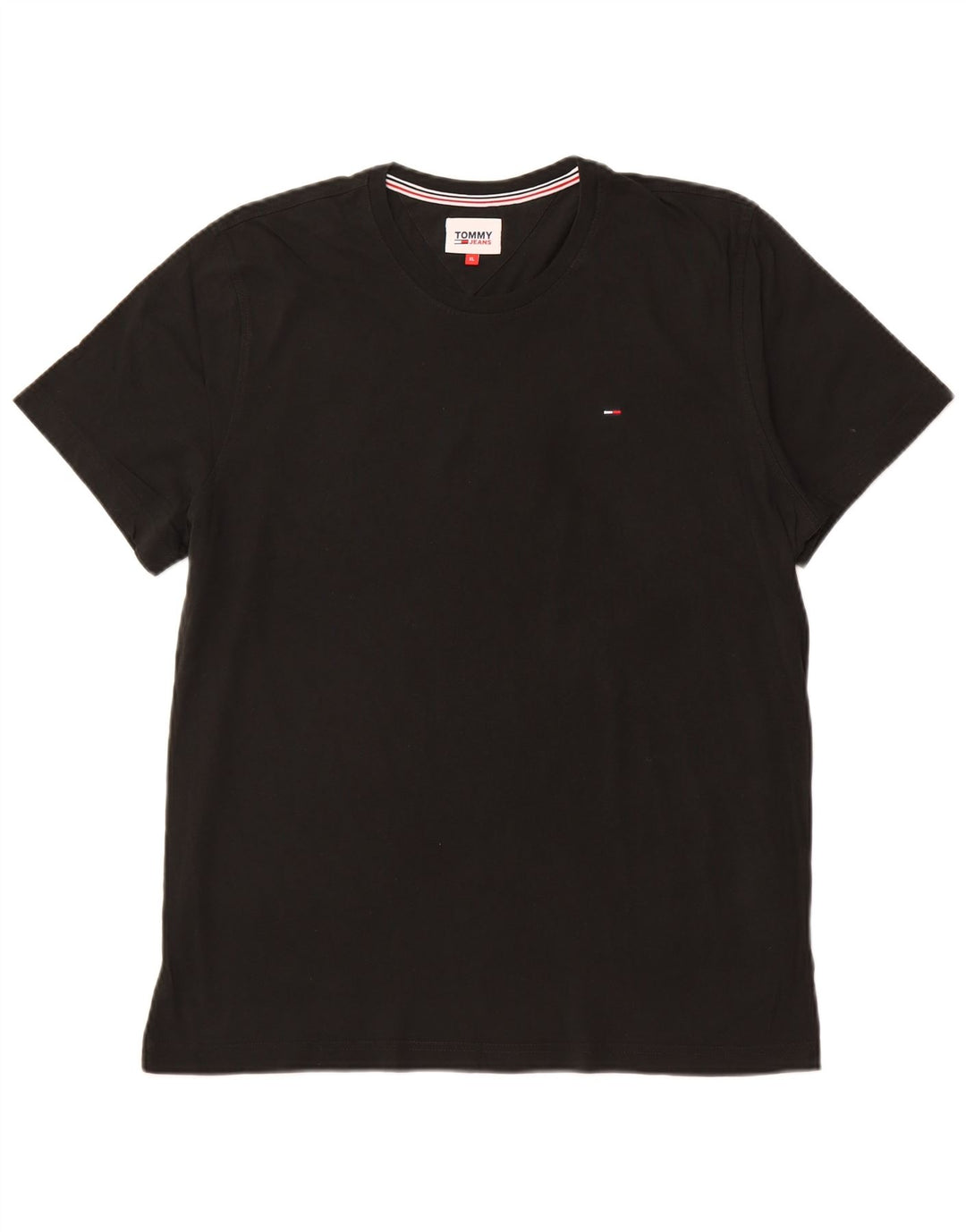 TOMMY HILFIGER Mens T-Shirt Top XL Black Cotton
