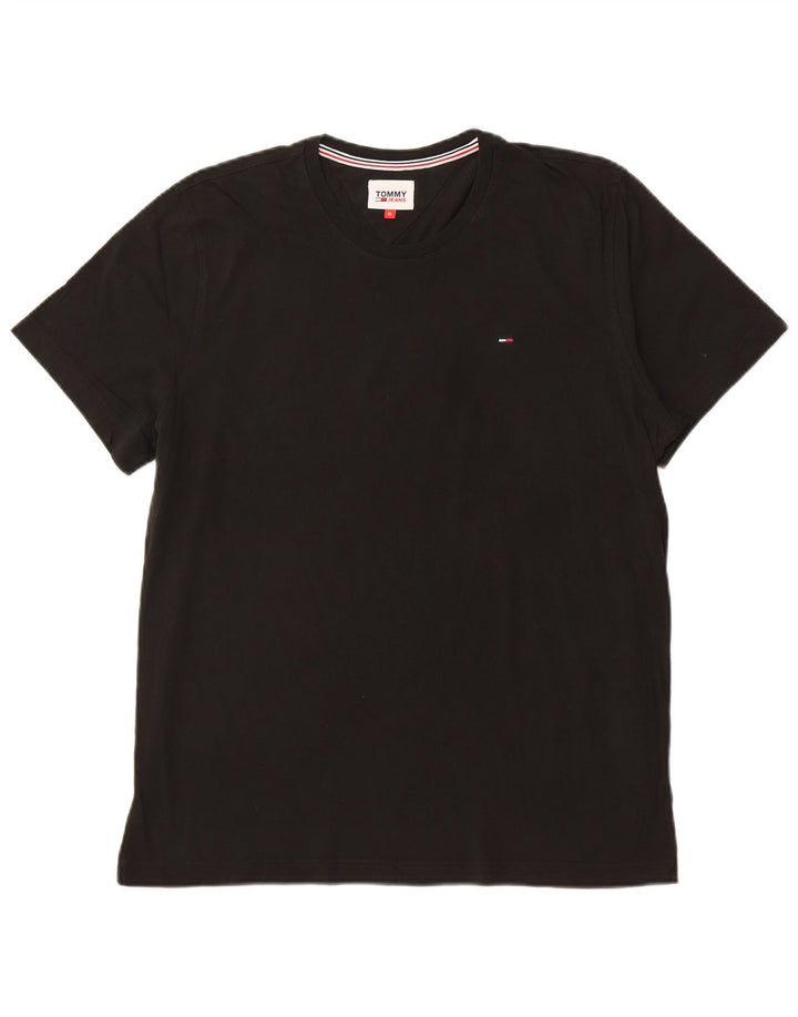 TOMMY HILFIGER Mens T-Shirt Top XL Black Cotton