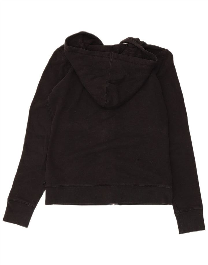 Dkny Womens New York Graphic Zip Hoodie Sweater UK 10 Small Black Cotton