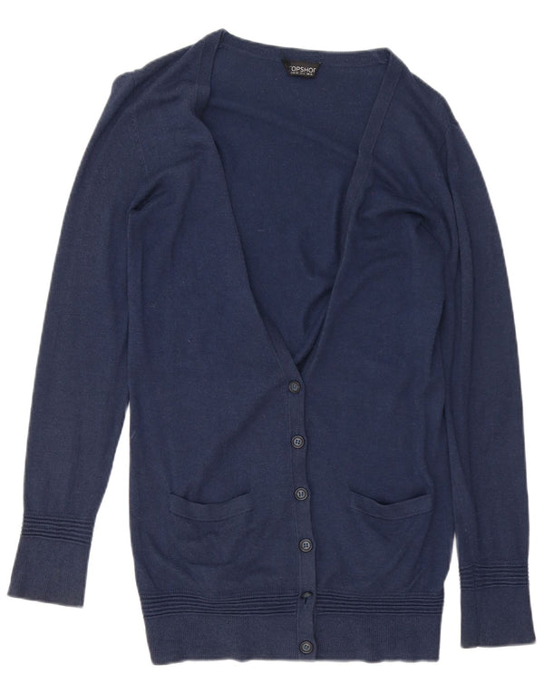 Topshop Womens Longline Oversized Cardigan Sweater UK 10 Small Navy Blue