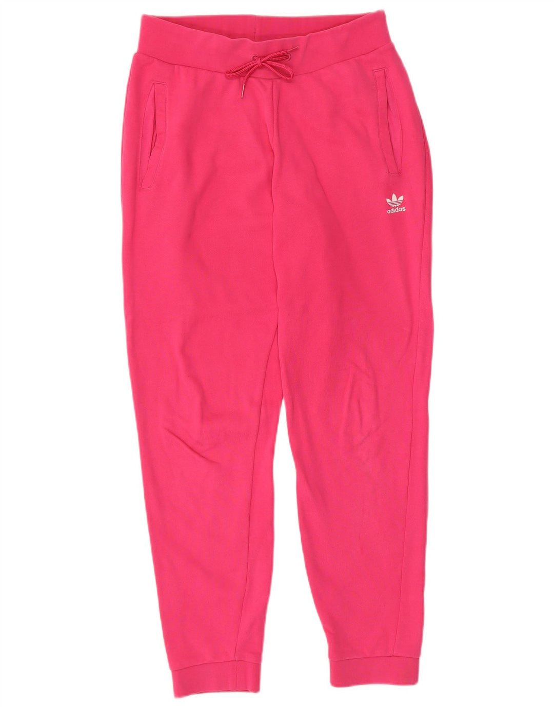 ADIDAS Womens Tracksuit Trousers Joggers UK 12 Medium Pink Cotton