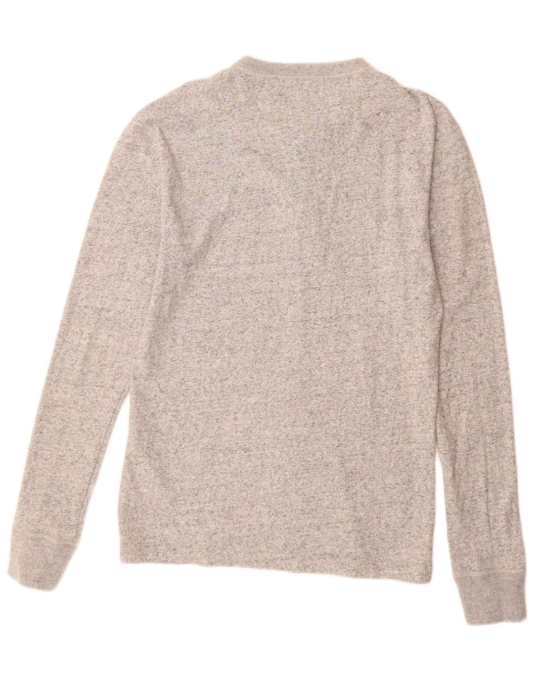 SUPERDRY Mens Top Long Sleeve Medium Grey Flecked Cotton