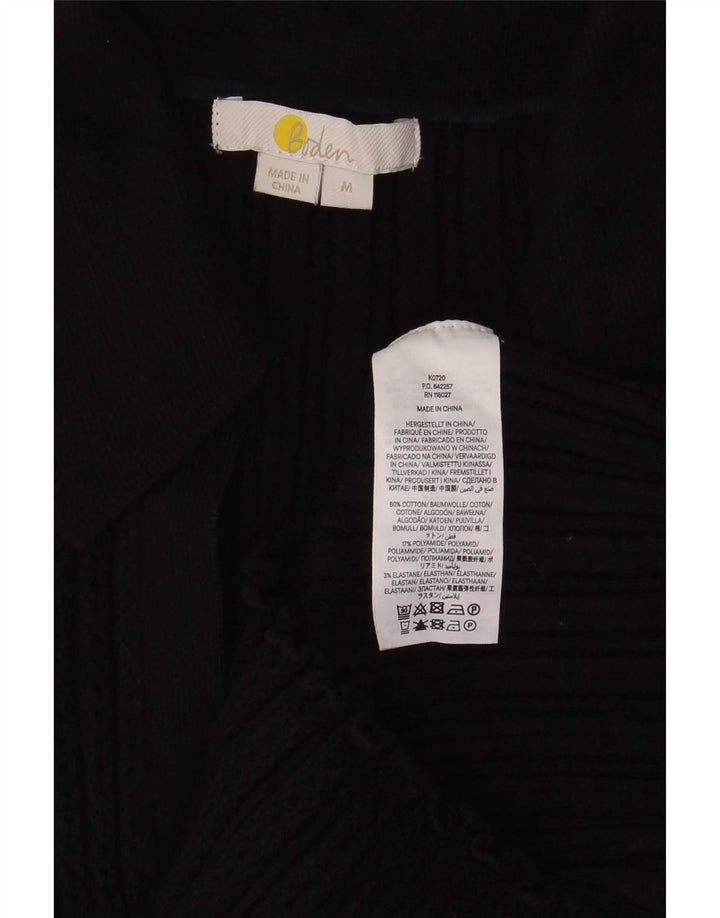 Boden Womens Polo Shirt UK 12 Medium Black Cotton