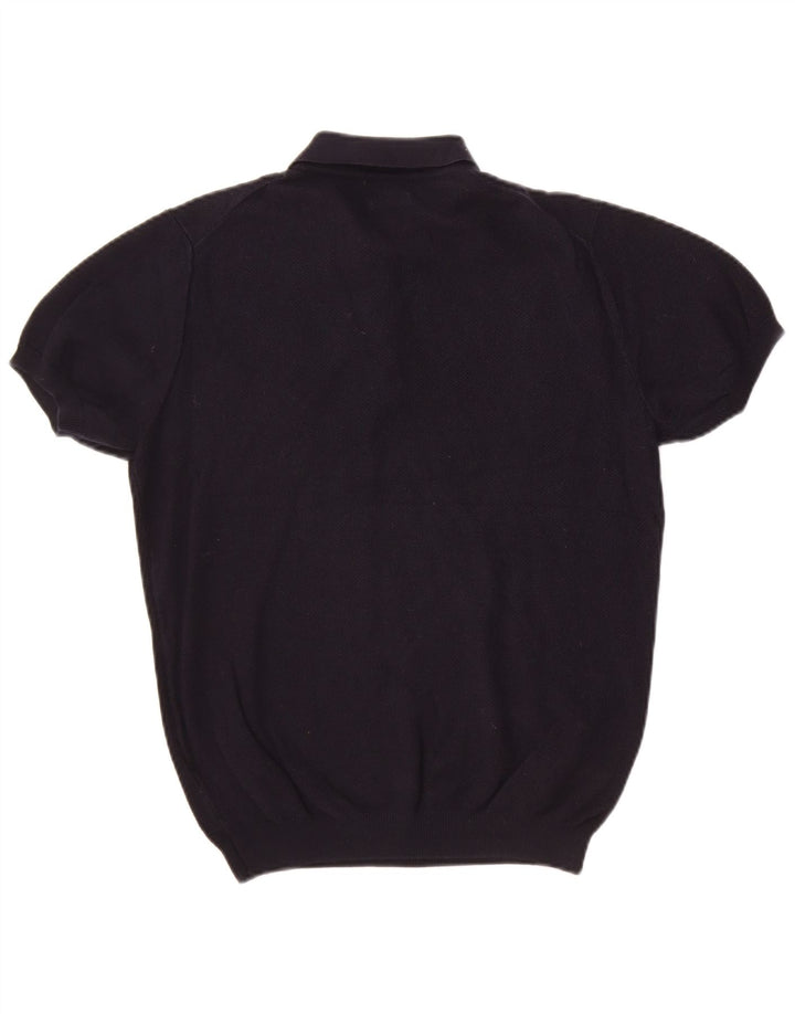 Massimo Dutti Mens Polo Shirt Medium Navy Blue