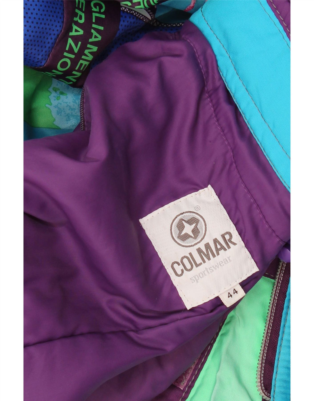 COLMAR Mens Loose Fit Hooded Ski Jacket IT 44 XS Blue Colourblock