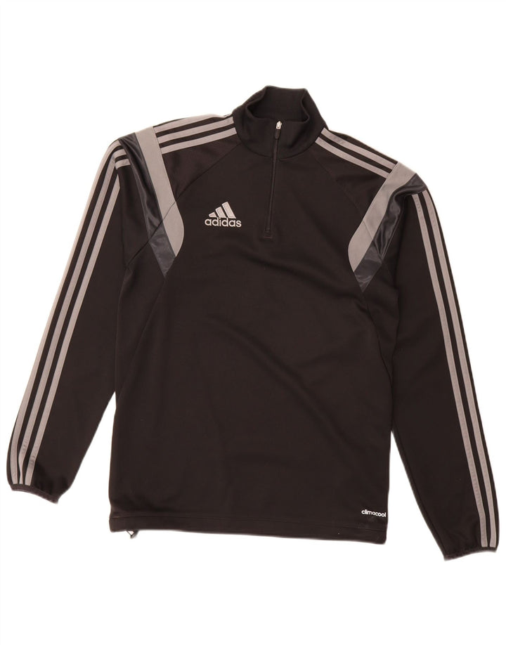 Adidas Mens Climacool Zip Neck Pullover Tracksuit Top XS Black Colourblock