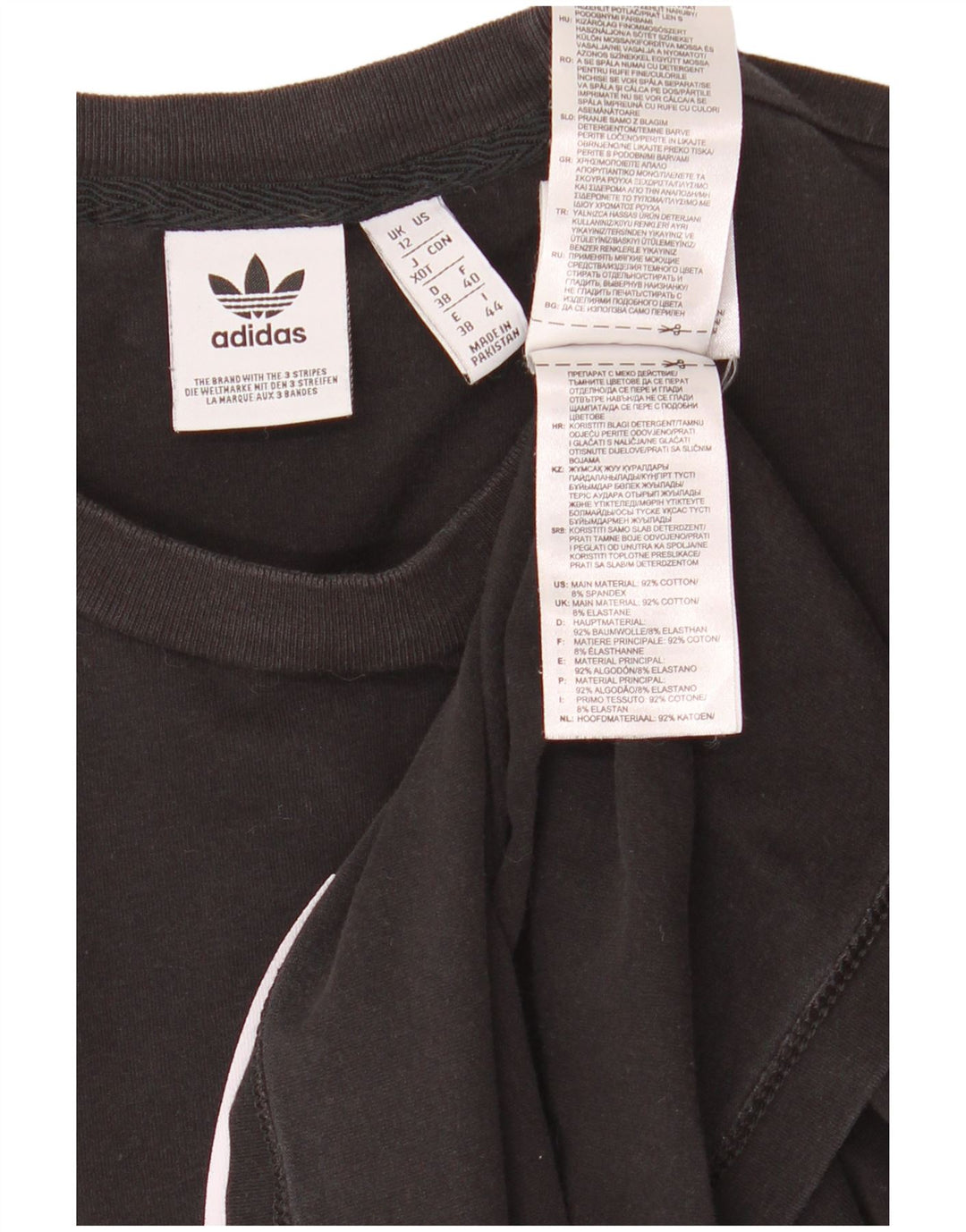 Adidas Womens Graphic T-Shirt Top UK 12 Medium Black Cotton