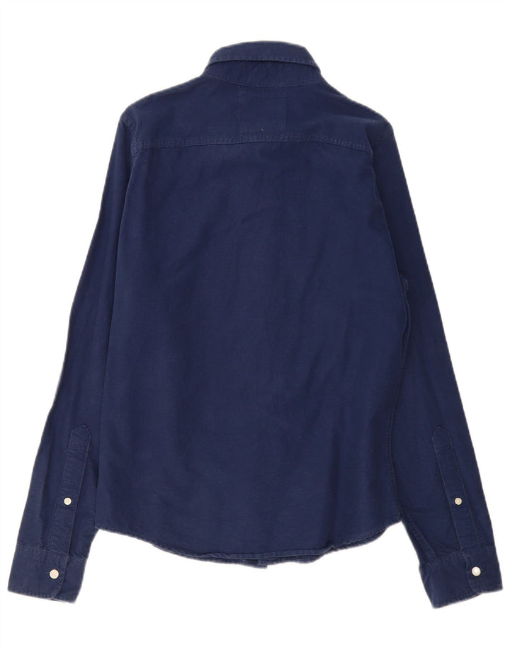 HOLLISTER Mens Shirt Small Navy Blue Cotton