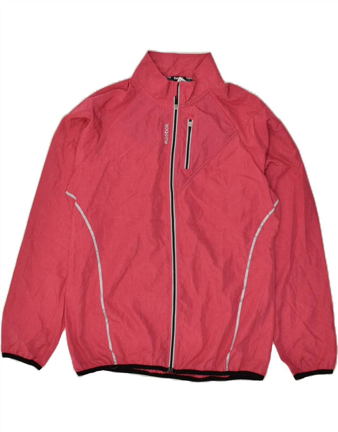 REEBOK Womens Tracksuit Top Jacket UK 16 Large Pink Polyester Vintage Reebok and Second-Hand Reebok from Messina Hembry 
