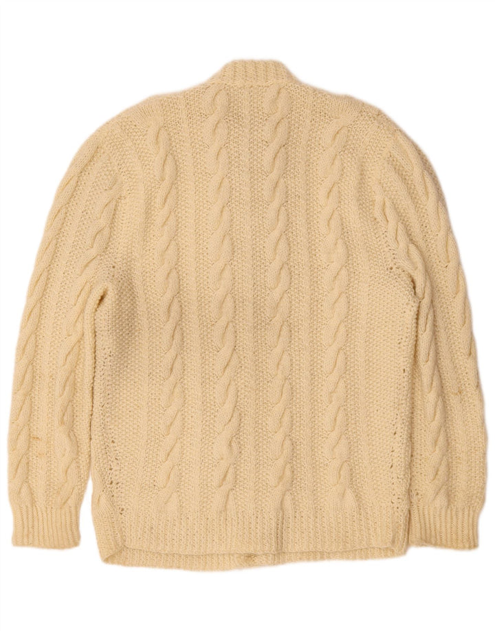 Vintage Mens Cardigan Sweater Small Off White
