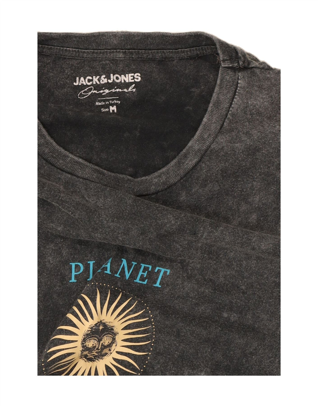 JACK & JONES Mens Graphic T-Shirt Top Medium Grey Cotton Vintage Jack & Jones and Second-Hand Jack & Jones from Messina Hembry 