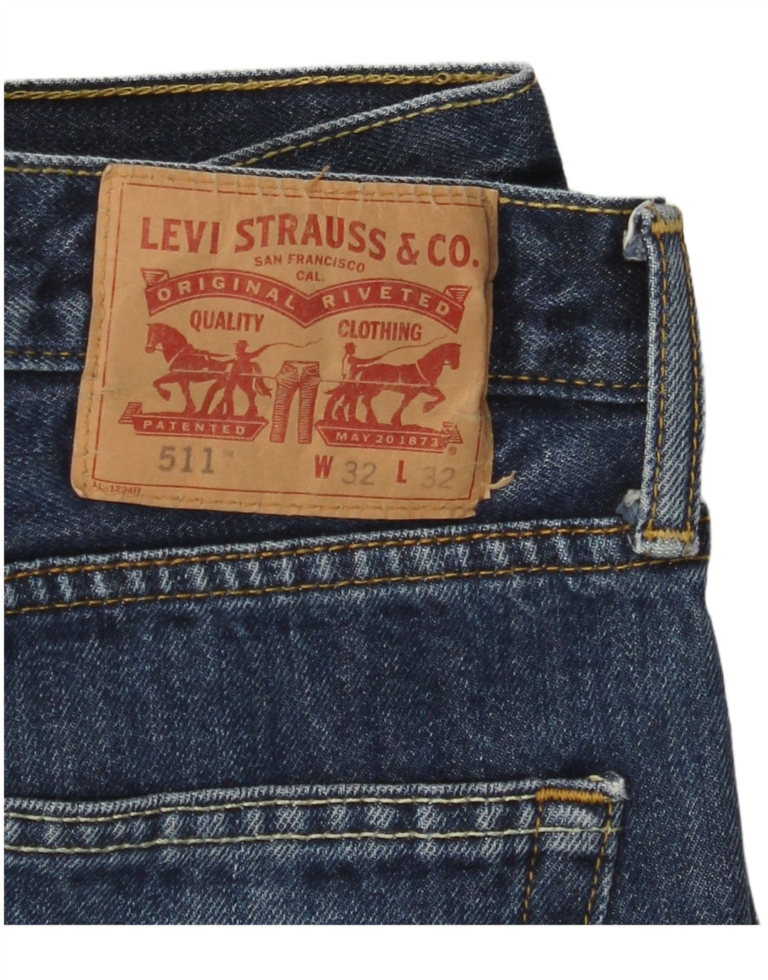 LEVI'S Mens 511 Distressed Slim Jeans W32 L29 Blue Cotton