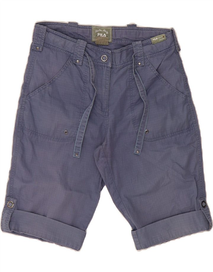 FILA Womens Casual Shorts UK 10 Small W30  Blue Check Vintage Fila and Second-Hand Fila from Messina Hembry 