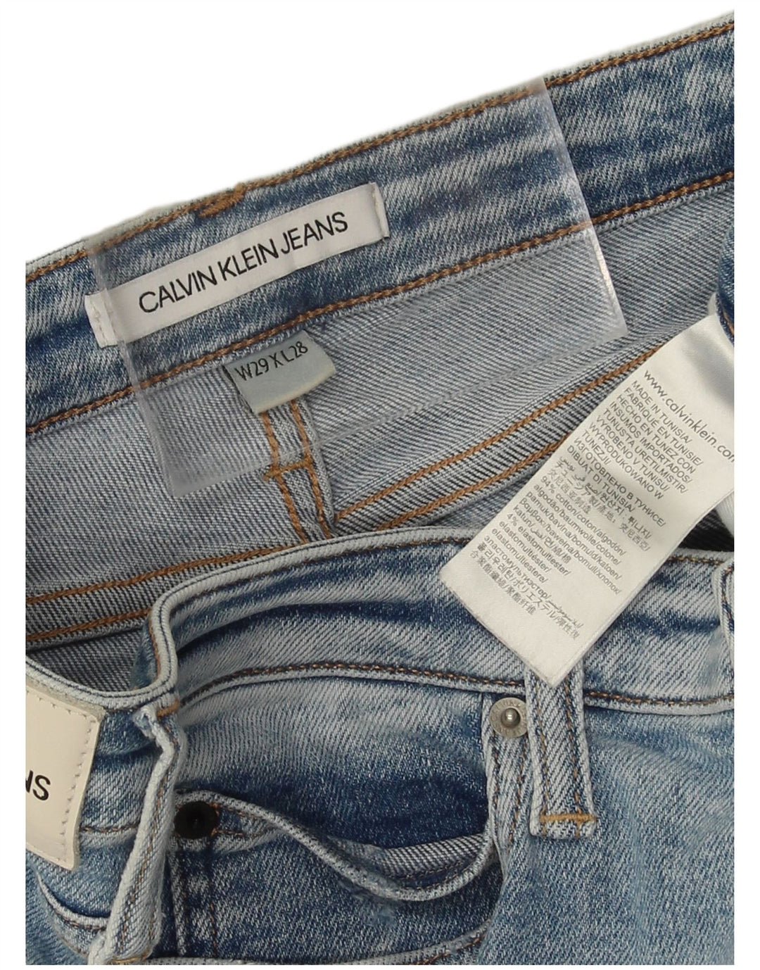 CALVIN KLEIN Womens Slim Jeans W29 L28 Blue Cotton