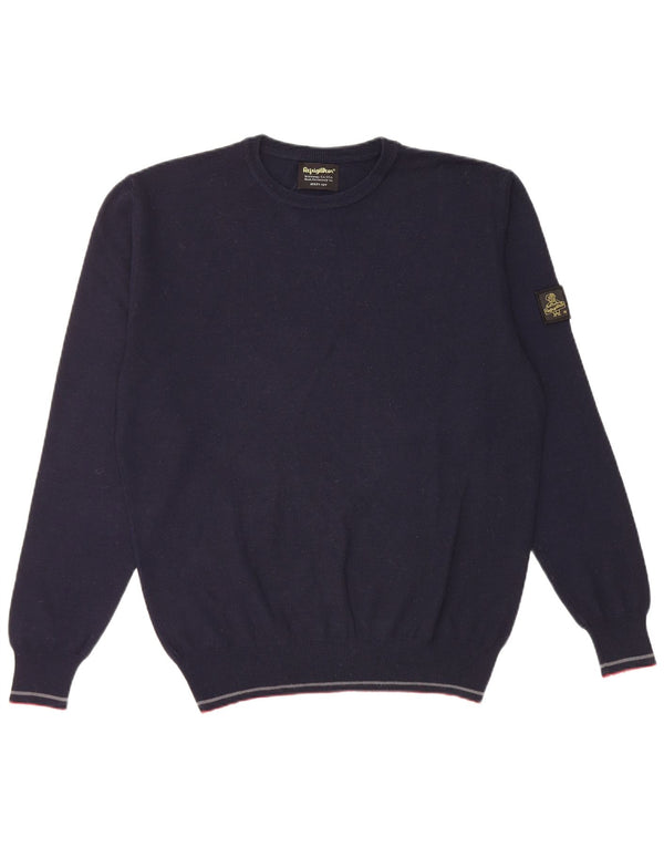 Refrigiwear Mens Regular Fit Crew Neck Jumper Sweater Small Navy Blue