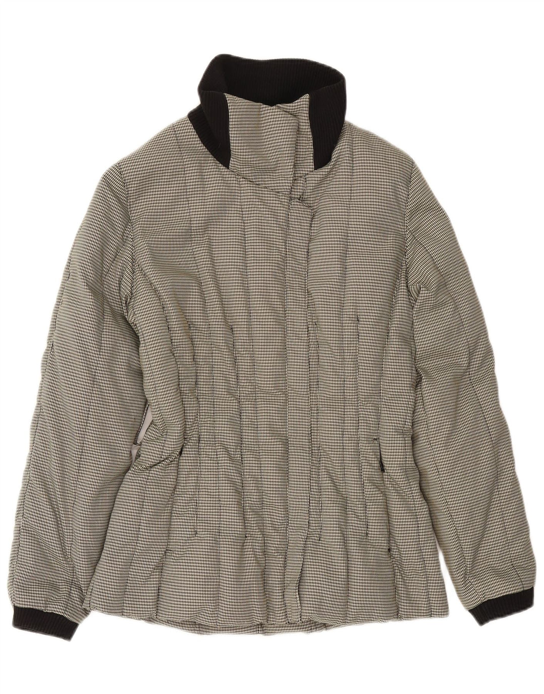 Carhartt Womens Padded Jacket IT 42 Medium Grey Houndstooth Polyamide