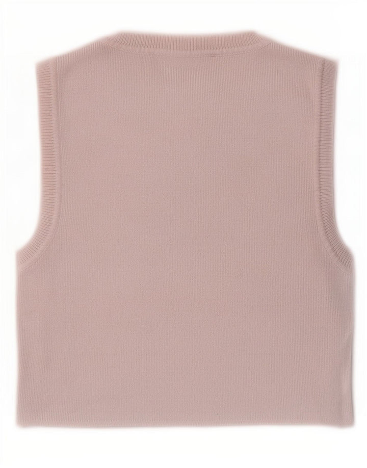 Zara Womens Crop Vest Top UK 12 Medium Beige
