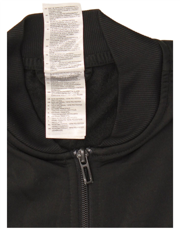 Adidas Womens Tracksuit Top Jacket UK 12/14 Medium Black Polyester