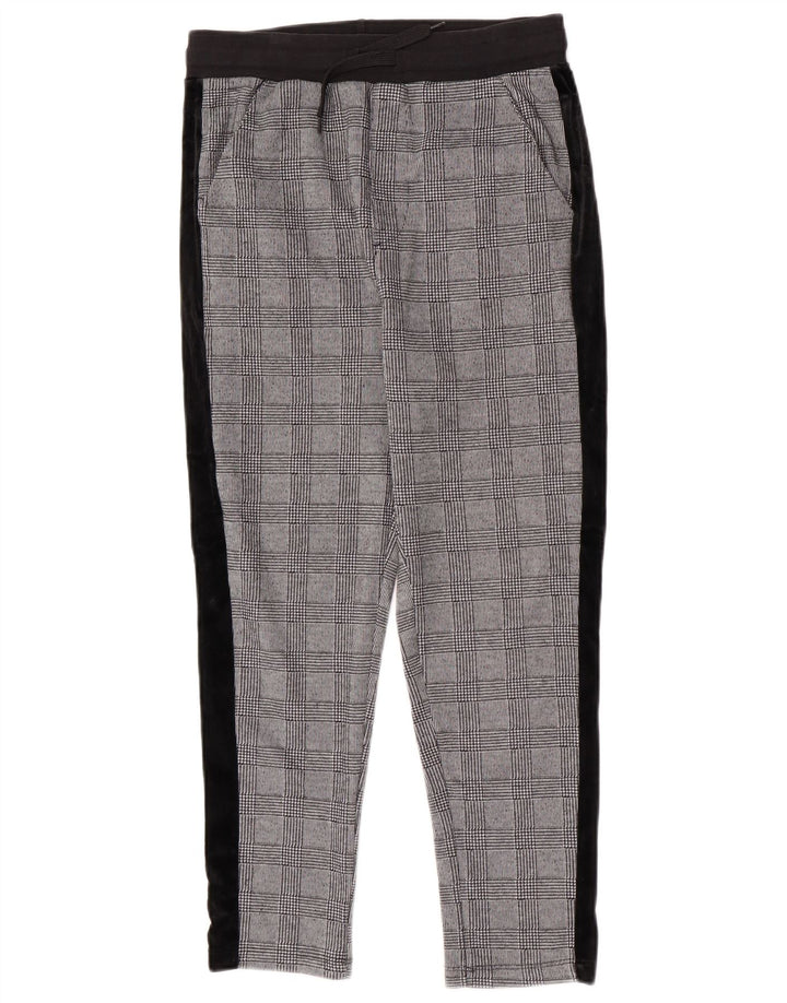Zara Mens Slim Cropped Trousers Medium W31 L25 Grey Houndstooth Polyester