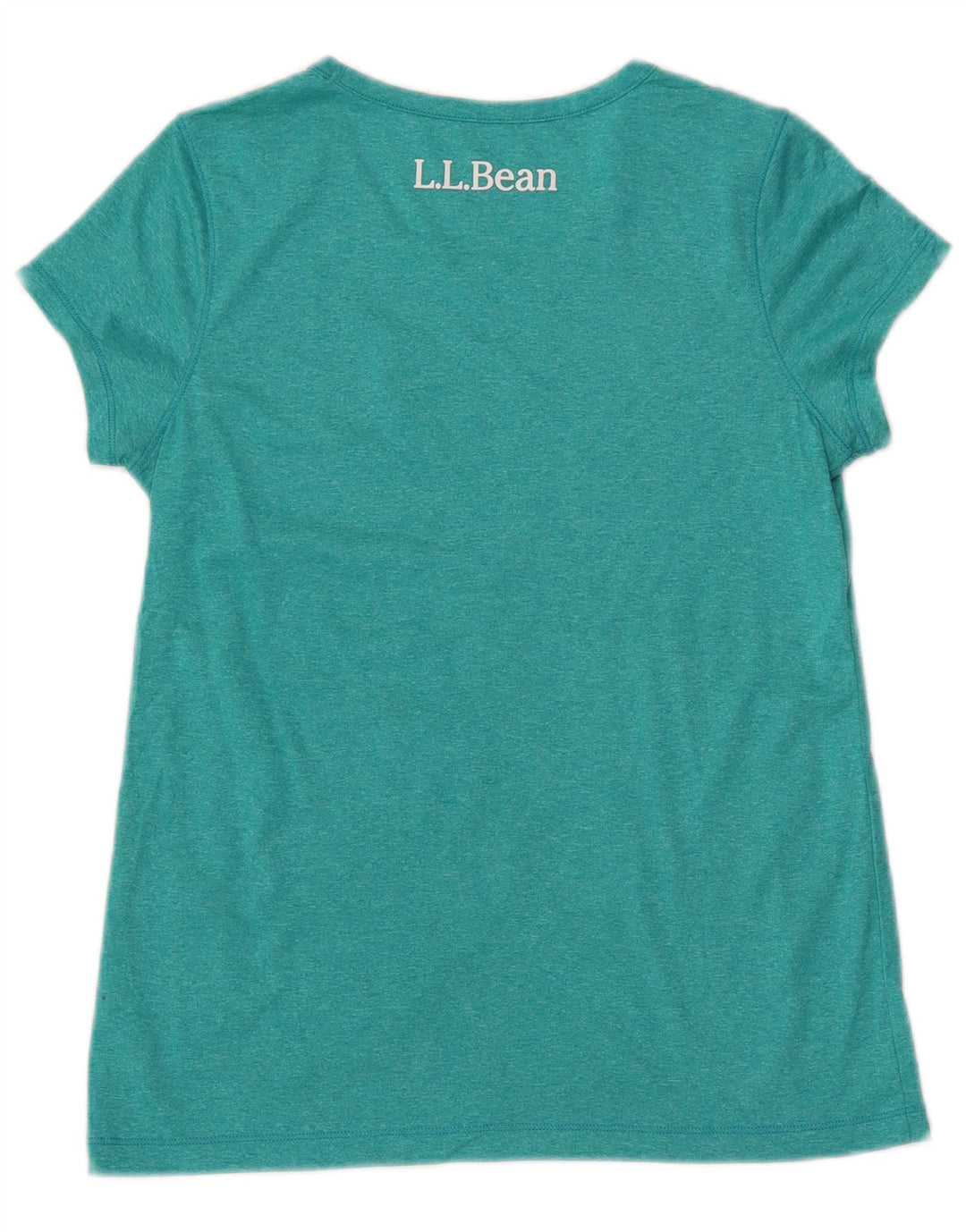 L.L.BEAN Womens Graphic T-Shirt Top UK 12 Medium Turquoise Flecked
