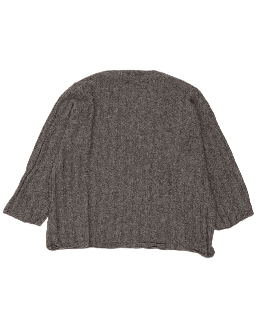 ZARA Womens Oversized Crew Neck Jumper Sweater UK 6 XS Grey Polyamide