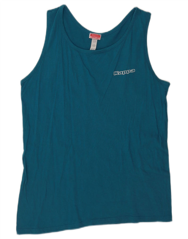 Kappa Womens Vest Top UK 12 Medium Blue Cotton