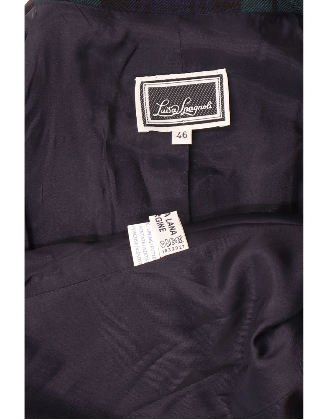 LUISA SPAGNOLI Womens Blazer Jacket IT 46 Large Green Plaid Classic