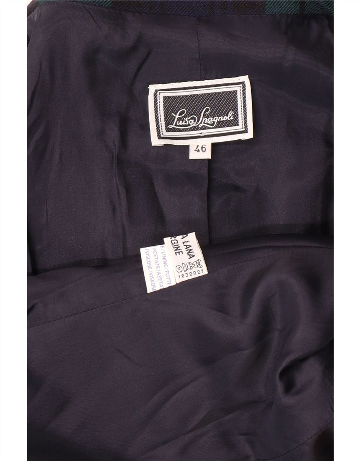 LUISA SPAGNOLI Womens Blazer Jacket IT 46 Large Green Plaid Classic