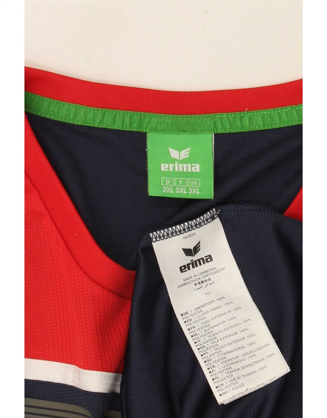 Erima Mens Graphic Top Long Sleeve 3XL Navy Blue Colourblock Polyester