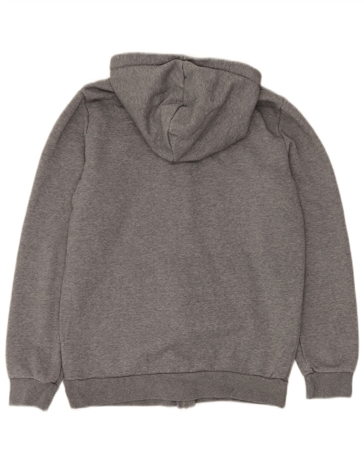 PUMA Mens Graphic Zip Hoodie Sweater Small Grey Cotton Sports