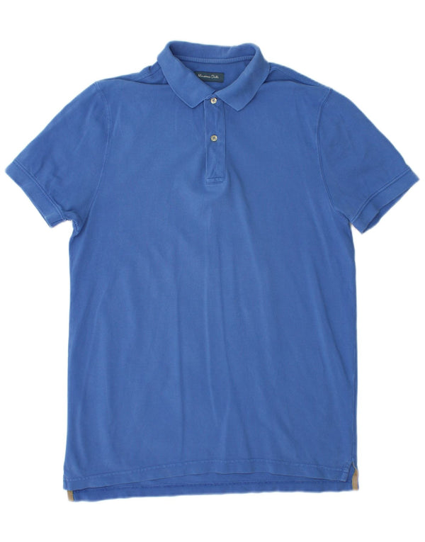 MASSIMO DUTTI Mens Polo Shirt Medium Blue