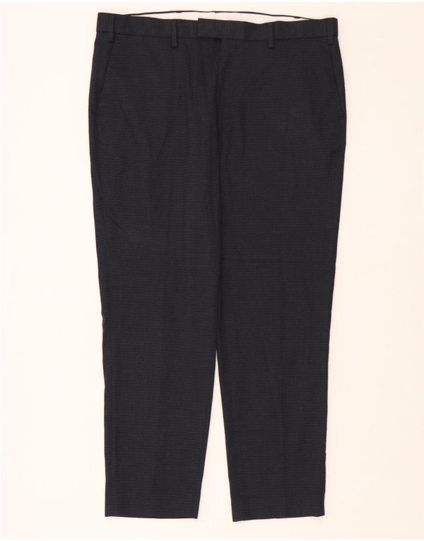 Marks & Spencer Mens Straight Casual Trousers W38 L29 Navy Blue Polyester