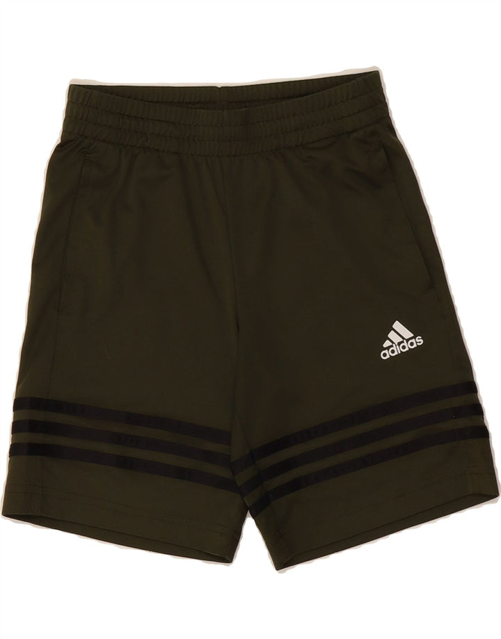 ADIDAS Boys Bermuda Sport Shorts 9-10 Years Green Polyester Vintage Adidas and Second-Hand Adidas from Messina Hembry 