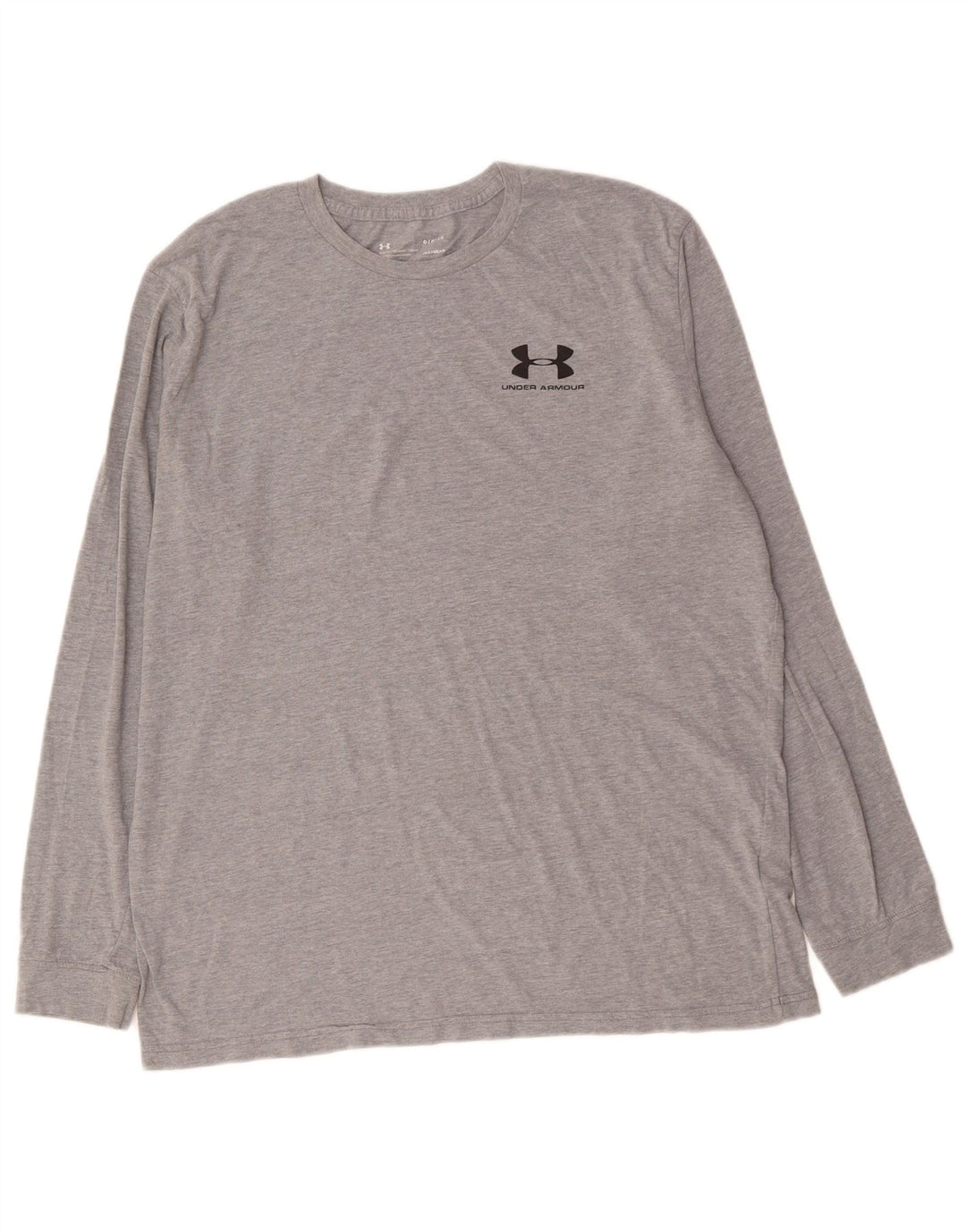 UNDER ARMOUR Mens Heat Gear Top Long Sleeve Large Grey Cotton