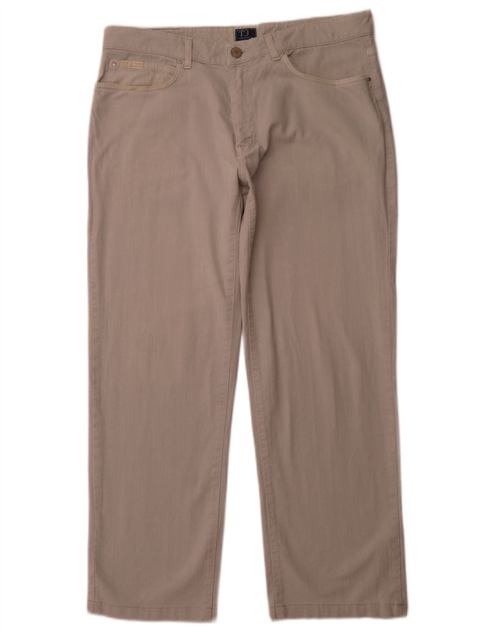 TRUSSARDI Womens Straight Casual Trousers W38 L29 Beige