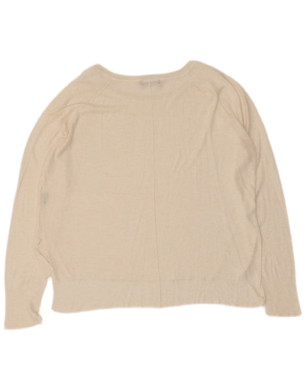Zara Womens Boat Neck Jumper Sweater UK 16 Large Beige