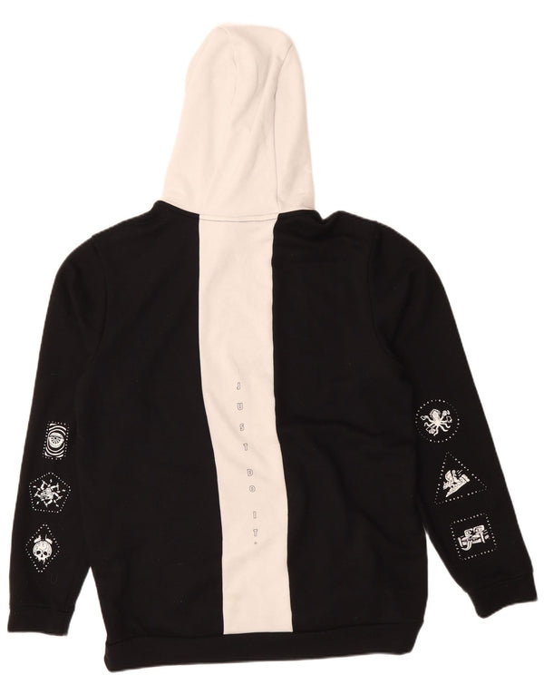 Nike Mens Graphic Hoodie Jumper Large Black Colourblock Sports