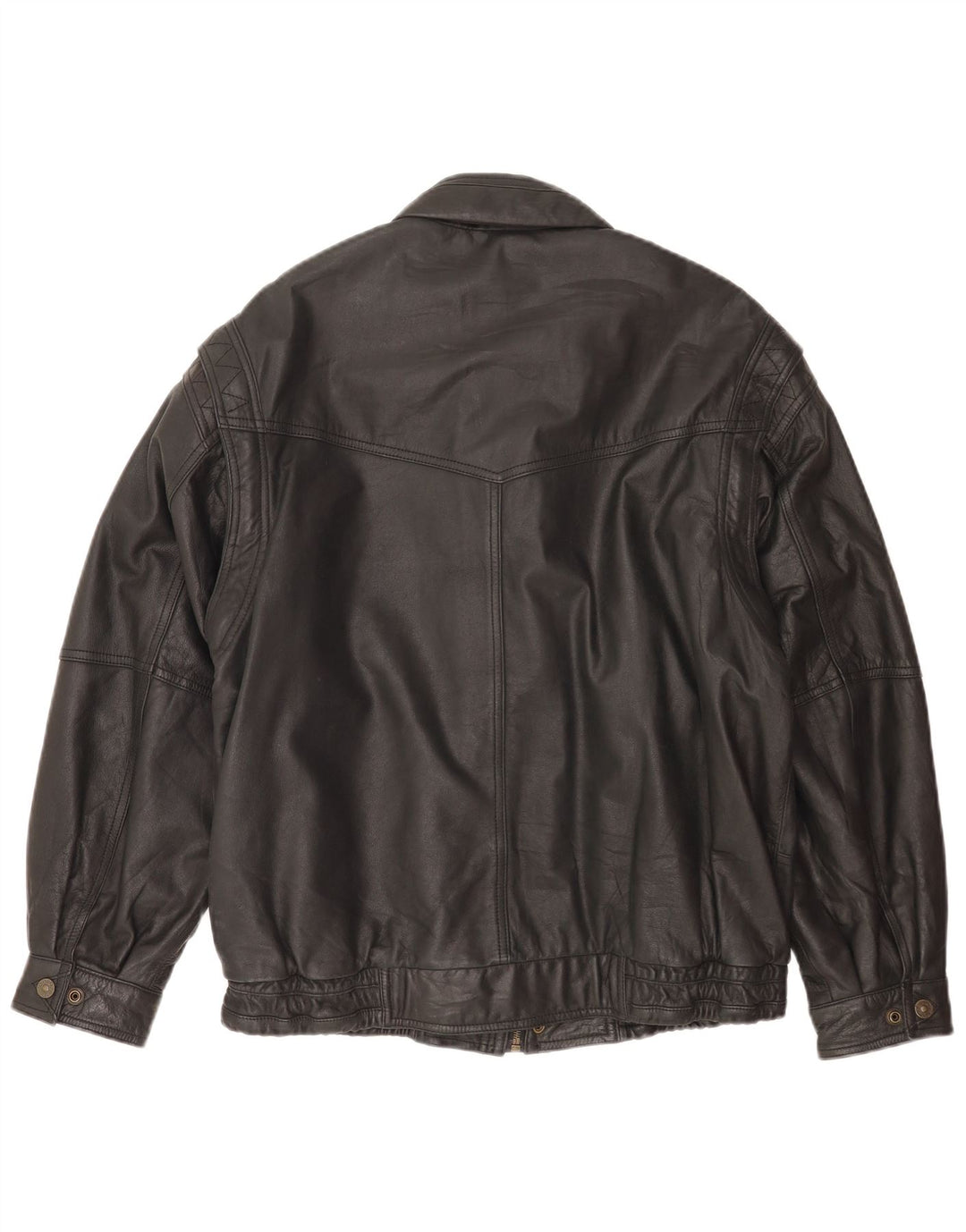Vintage Mens Bomber Leather Jacket EU 50 Large Black Leather