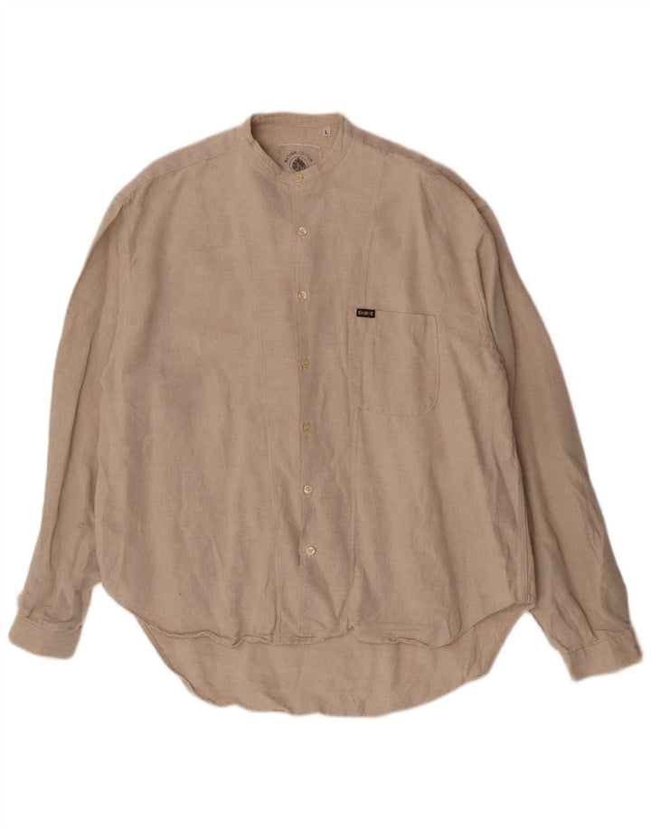 Energie Mens Shirt Large Beige Linen