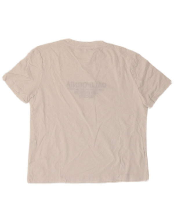 Zara Womens Crop Graphic T-Shirt Top UK 10 Small White Cotton
