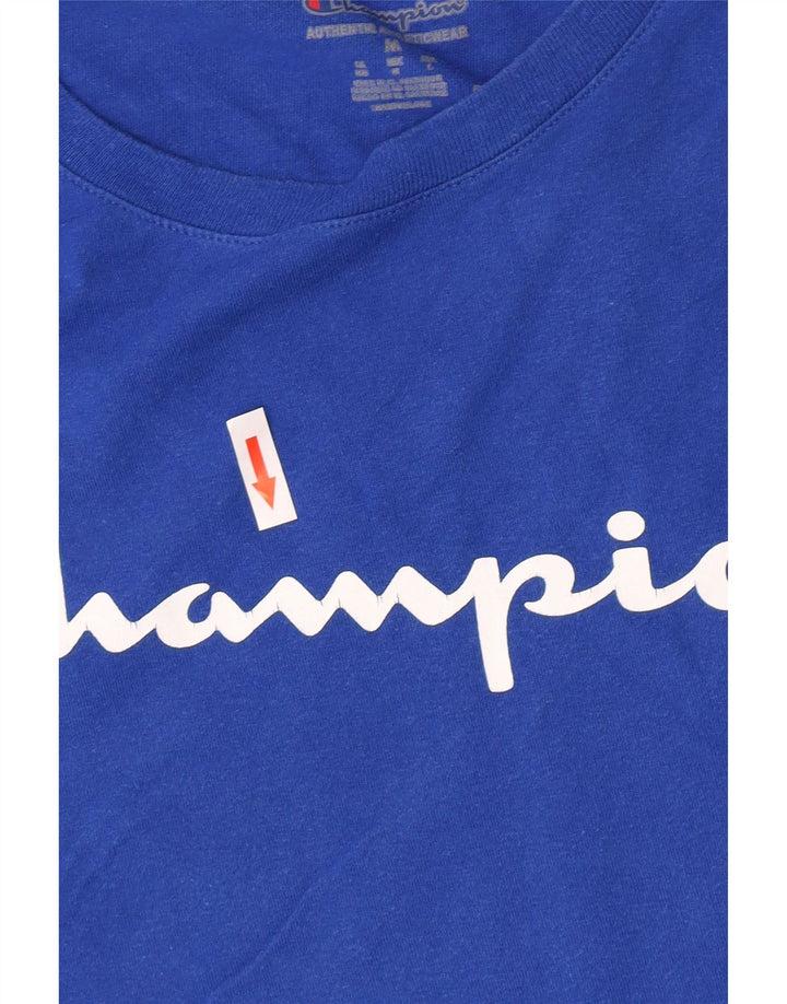Champion Mens Graphic T-Shirt Top Medium Blue