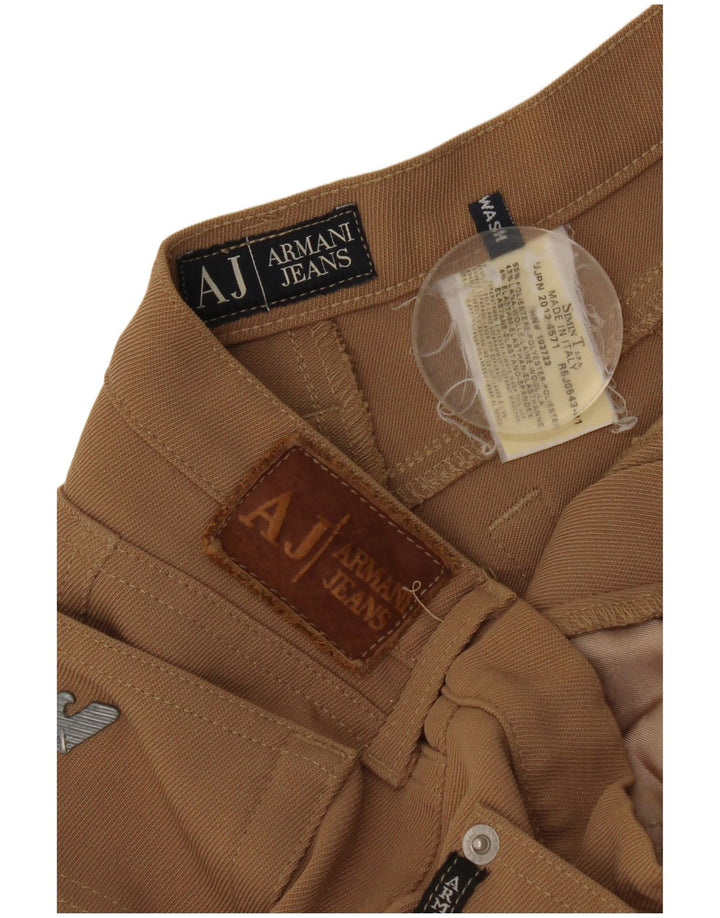 Armani Womens Slim Casual Trousers W30 L34 Brown Polyester