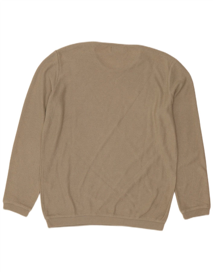 ZARA Mens Crew Neck Jumper Sweater Medium Beige Polyester