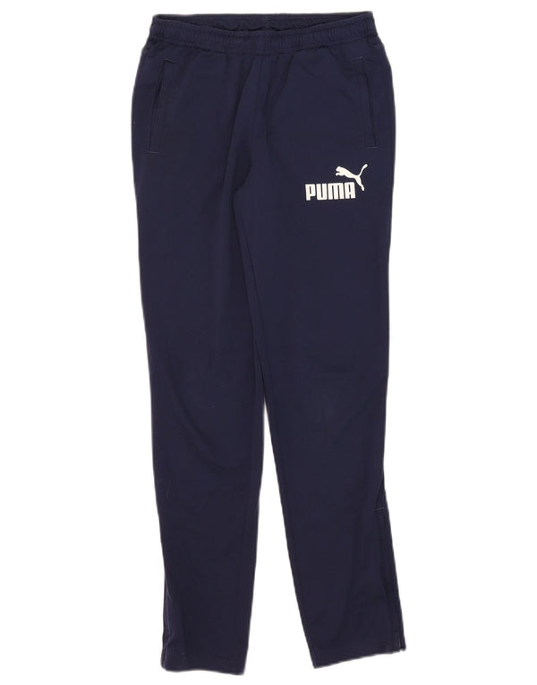 Puma Boys Graphic Tracksuit Trousers 11-12 Years Navy Blue Polyester