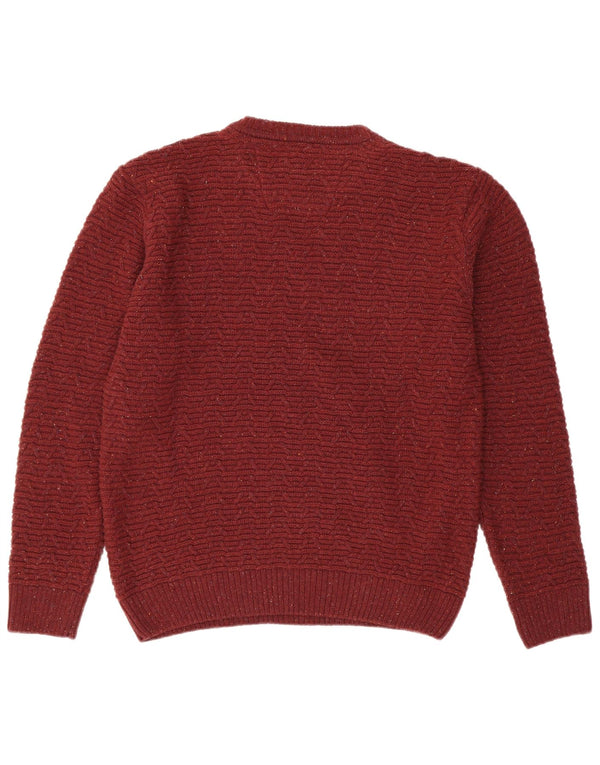 DANIEL GRAHAME Mens Drifter Crew Neck Jumper Sweater Large Burgundy